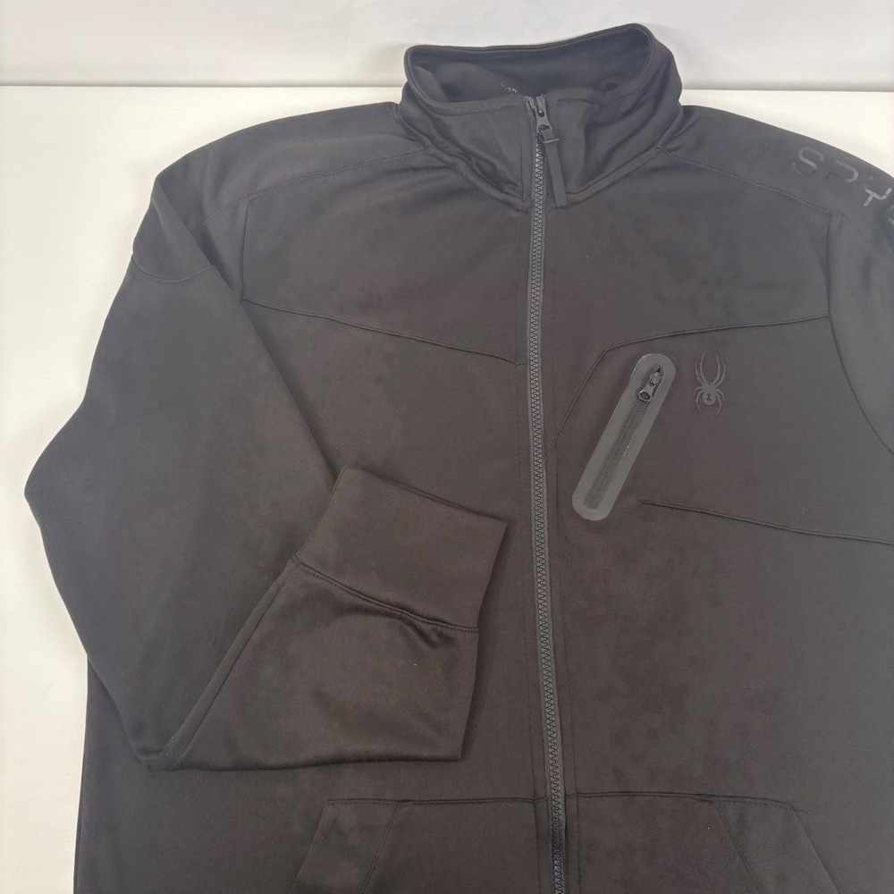 Spyder Active Mens ProWEB Full Zip Performance Track Jacket Black Size XL